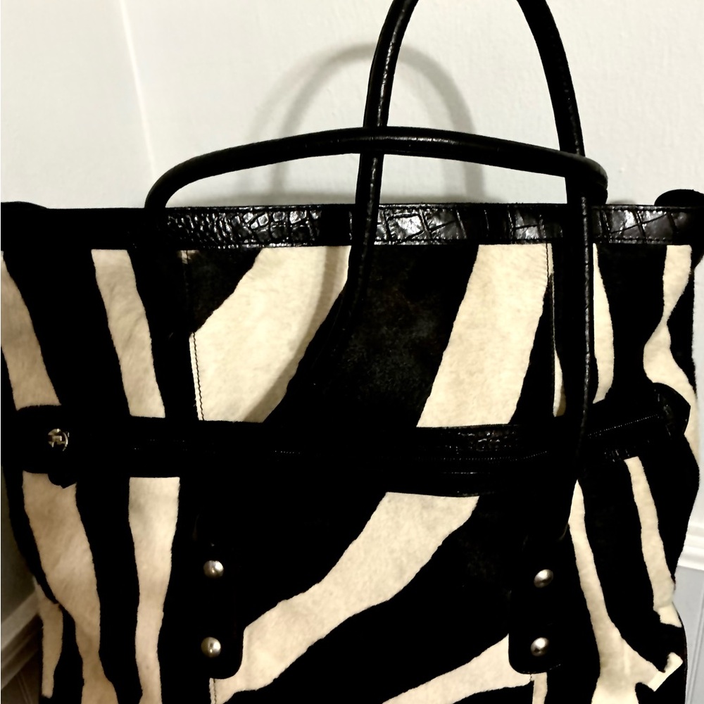 Stylish Black and White Zebra Print Tote Bag